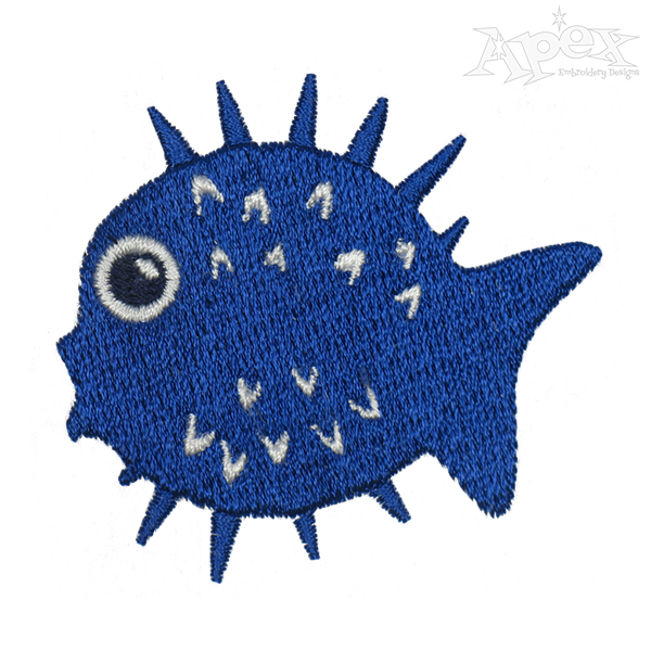 Pufferfish Embroidery Design
