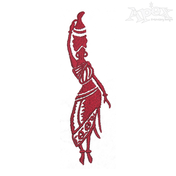 African Woman Embroidery Design
