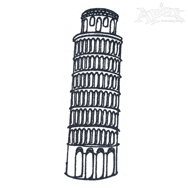 Pisa Tower Embroidery Designs