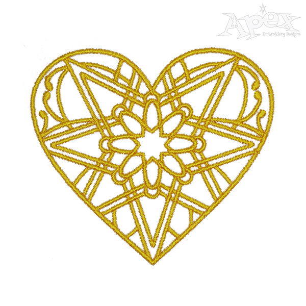 Mandala Heart Embroidery Design