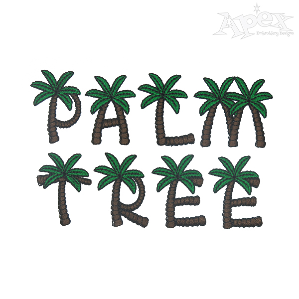 Palm Tree Embroidery Font