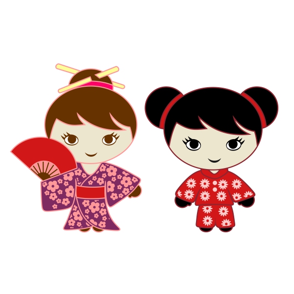 Kimono Girls SVG Cuttable Files