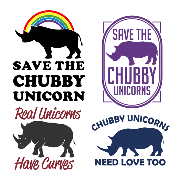 Chubby Unicorn SVG Cuttable Files