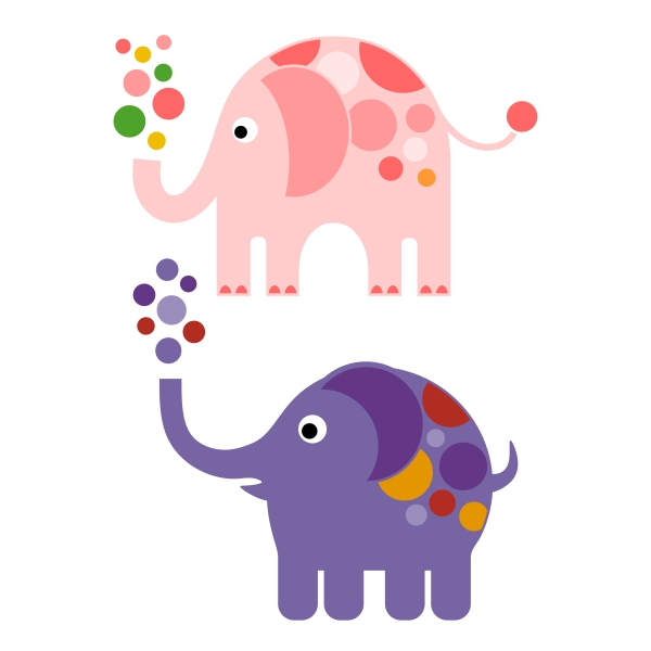 Confetti Elephant SVG Cuttable Files