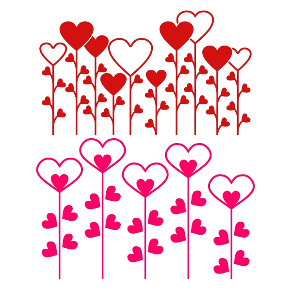Heart Flowers SVG Cuttable Files