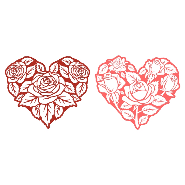 Heart Rose SVG Cuttable Designs