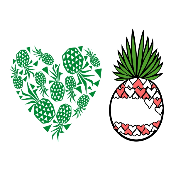 Pineapple Heart SVG Cuttable Files