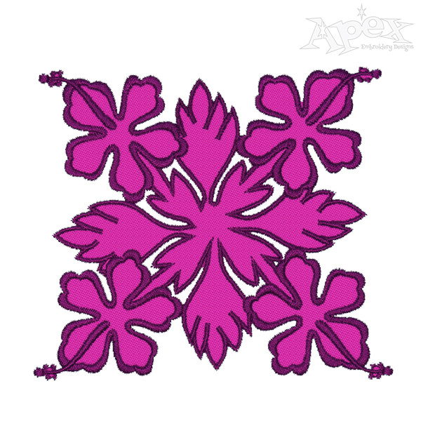 Hibiscus Flower Decor Applique Embroidery Designs