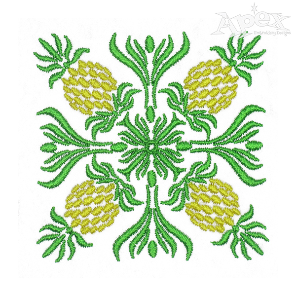 Pineapple Art Embroidery Design