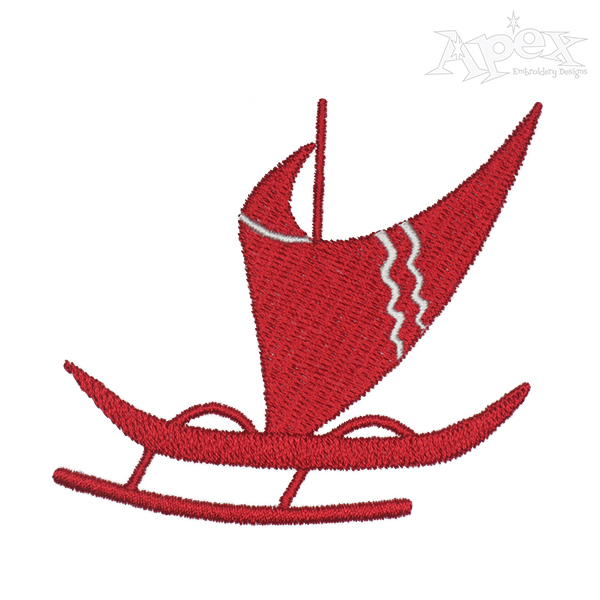 Hawaii Hawaiian Outrigger Boat Embroidery Designs