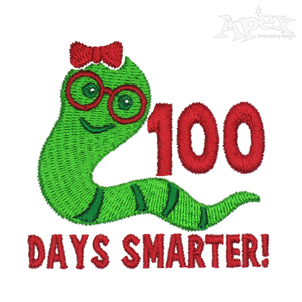 100 Days of Smarter Bookworm Embroidery Designs