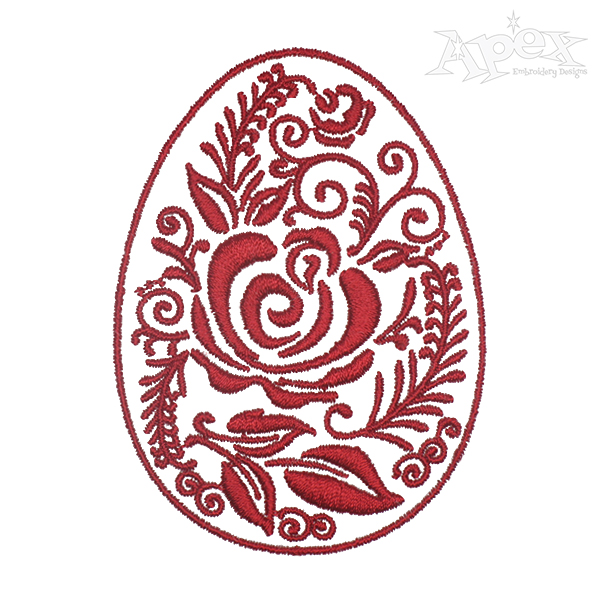 Floral Easter Egg Embroidery Design