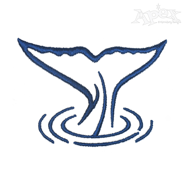 Whale Tail Embroidery Design