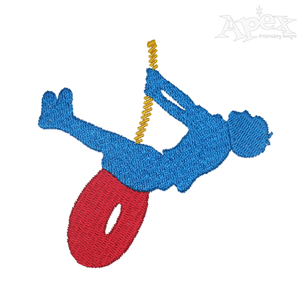 Tire Swing Boy Embroidery Designs