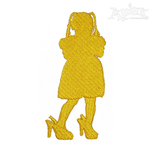 Girl in High Heels Embroidery Designs