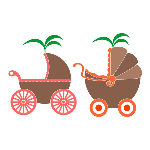 Baby Coconut Carriage SVG Cuttable Designs