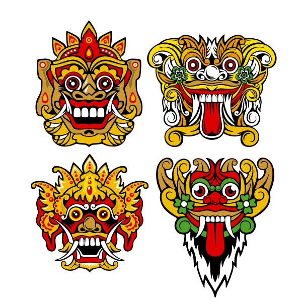 Bali Barong Mask SVG Cuttble Designs