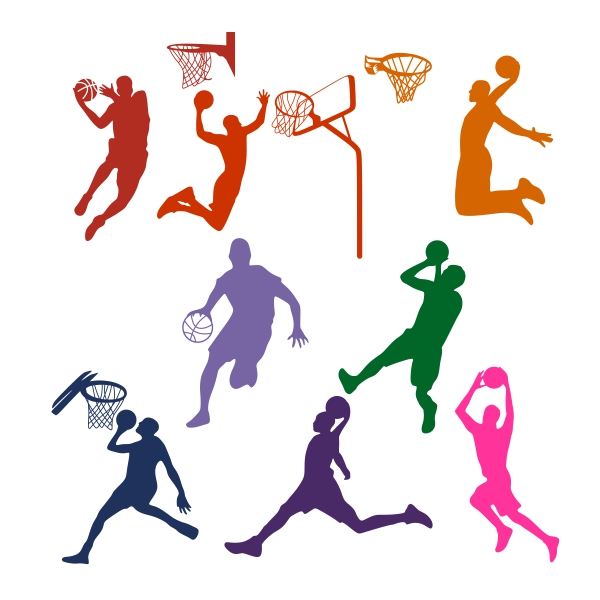 Basketball Players Silhouette SVG Cuttable Designs