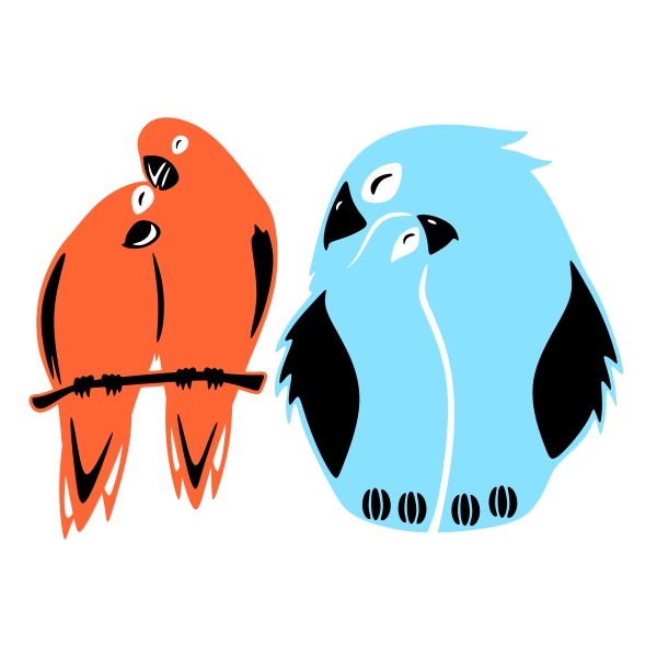 Cuddle Parrot Bird SVG Cuttable Designs