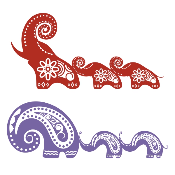 India Elephant Herd SVG Cuttable Designs