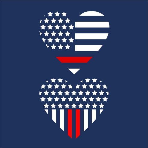 Firefighter American Flag Heart SVG Cuttable Designs