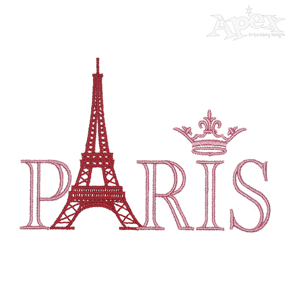 Paris Eiffel Tower Embroidery Design