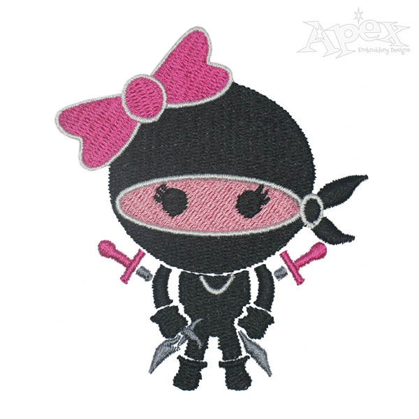 Ninja Girl Embroidery Design