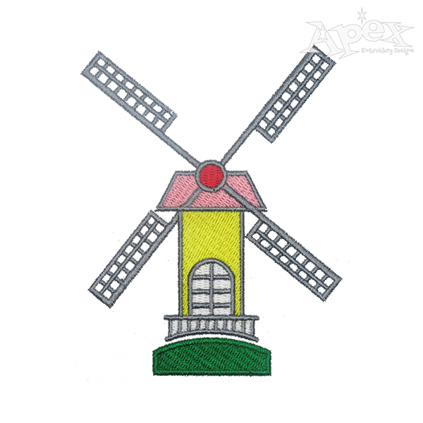 Windmill Embroidery Design