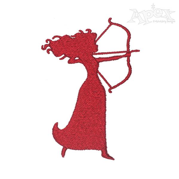 Warrior Girl with Arrow Embroidery Design