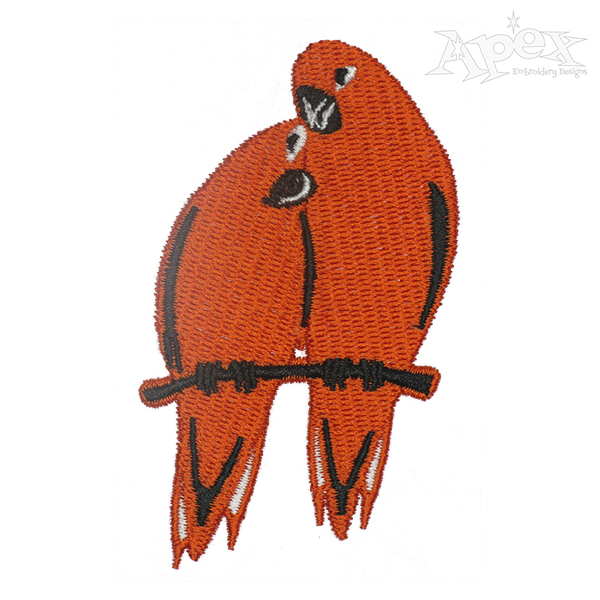 Couple Parrots Embroidery Design