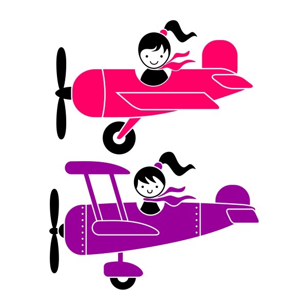 Airplane Girl SVG Cuttable Design