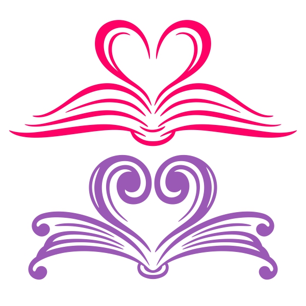 Love Heart Books SVG Cuttable Design