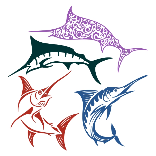 Marlin Fishes Pack SVG Cuttable Design
