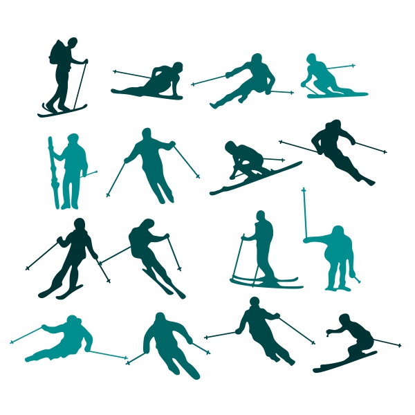 Ski Skiing Pack SVG Cuttable Design