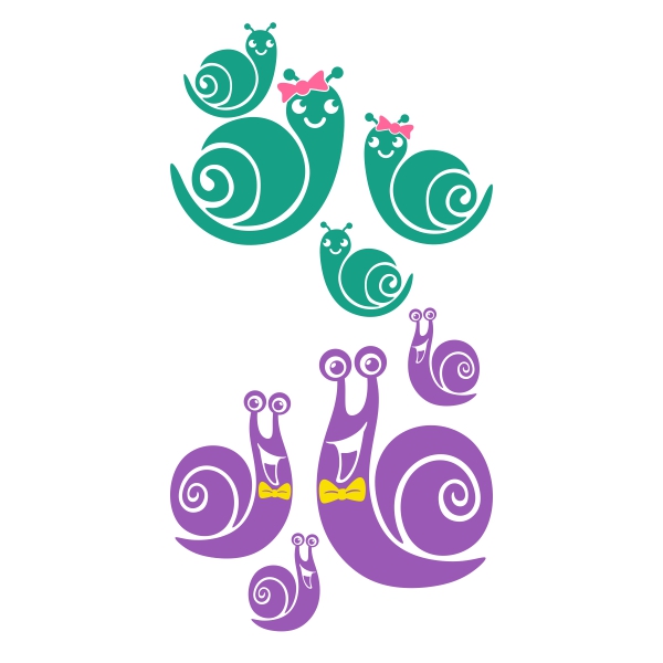Happy Snails SVG Cuttable Design