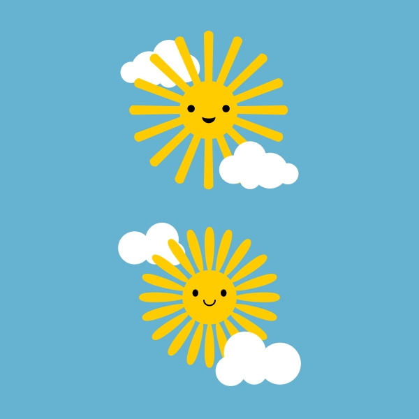 Happy Sun and Cloud SVG Cuttable Design
