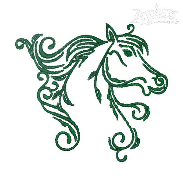 Horse Art Embroidery Design