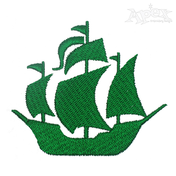 Ancient Ship Embroidery Design