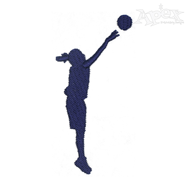 Basketball Girl Silhouette Embroidery Design