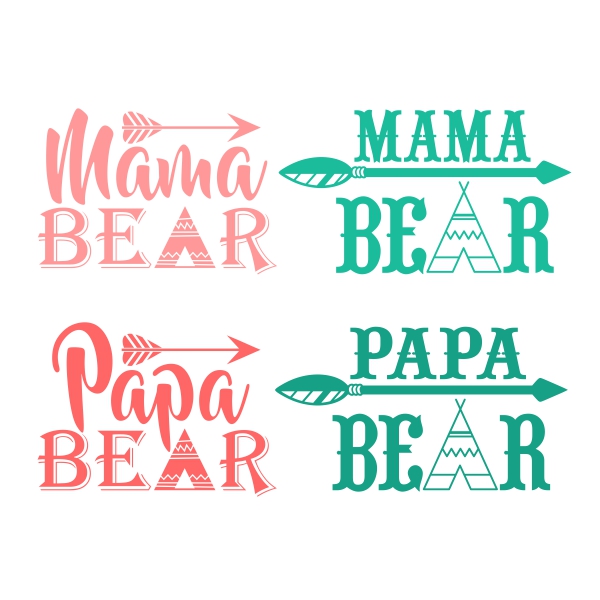 Download Mama And Papa Bear Cuttable Design Apex Embroidery Designs Monogram Fonts Alphabets