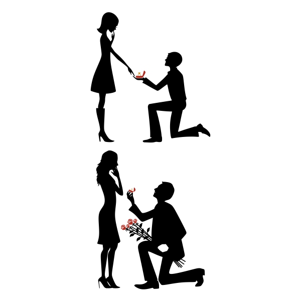 Propose Getting Married Couple SVG Cuttable Design