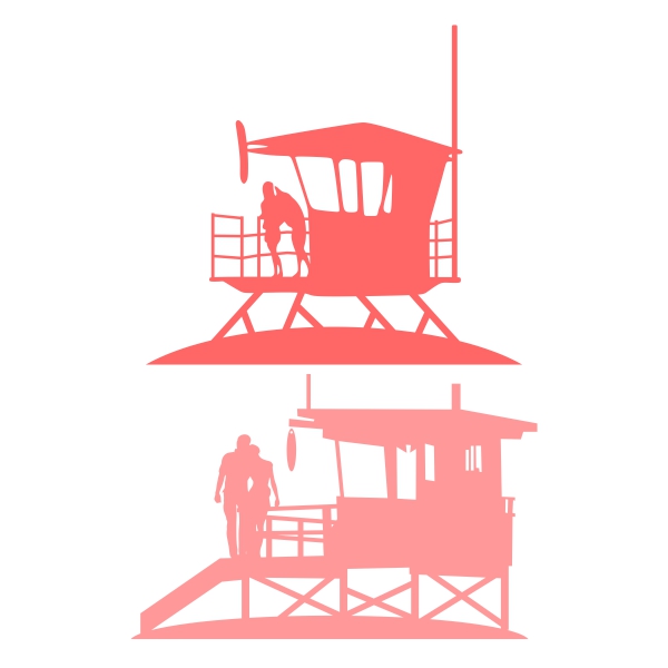 Guard Tower Couple SVG Cuttable Design