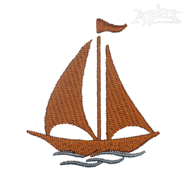Sail Boat Embroidery Design