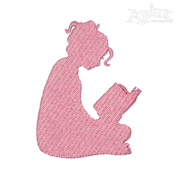 Reading Kids Embroidery Design