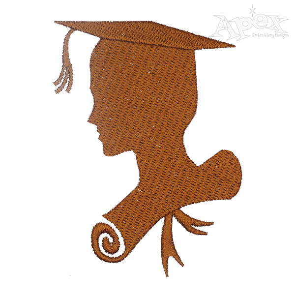 Graduation Silhouette Embroidery Design