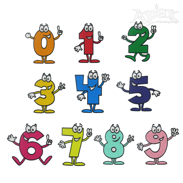 Fun Numbers Embroidery Font