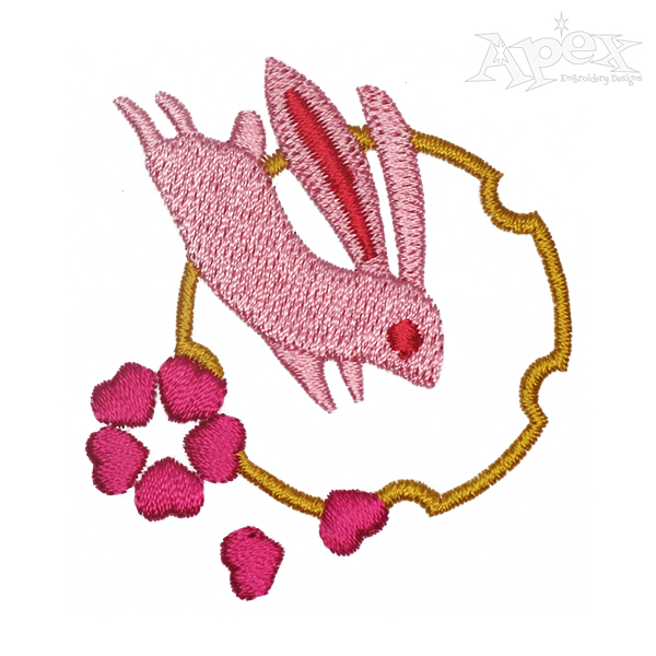 Jumping Rabbit Embroidery Design