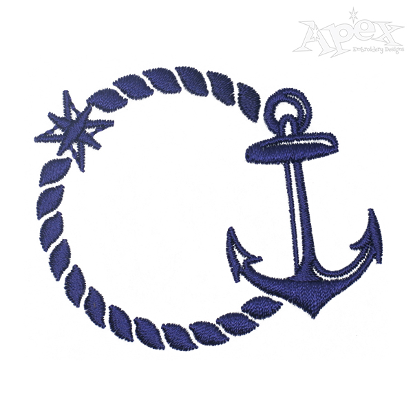 Anchor and Rope Embroidery Design
