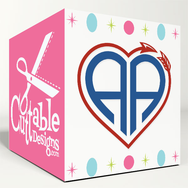 Two Letter Bianca Heart Monogram SVG Cuttable Font