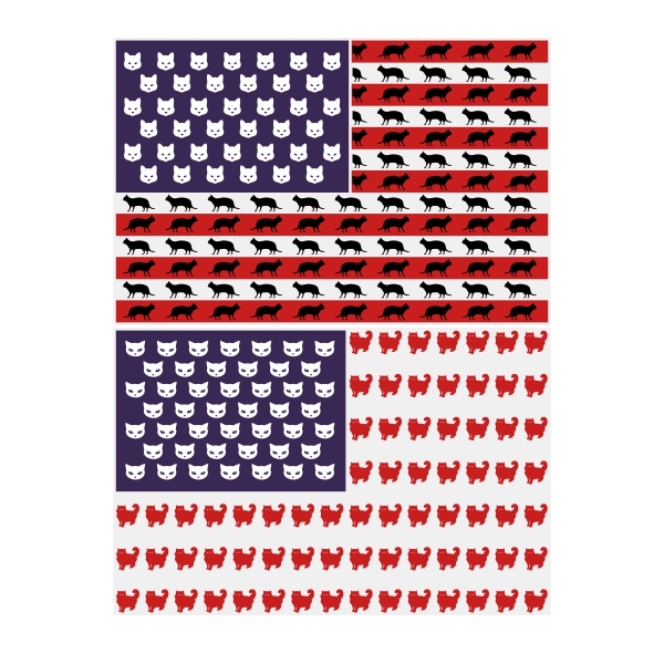 American USA Cats Meow Flag SVG Cuttable Design